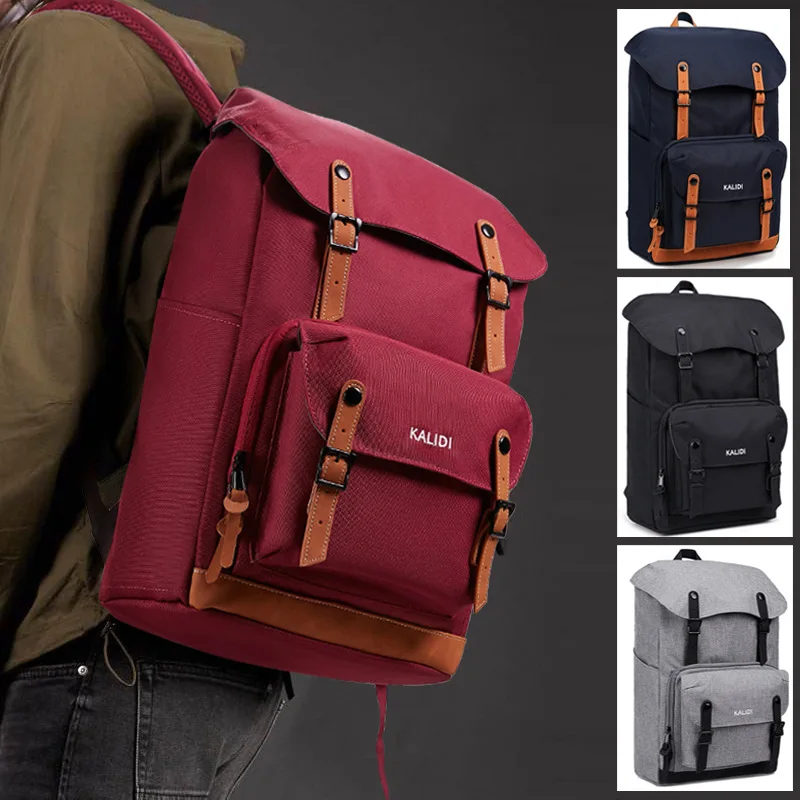 

Solid color outdoor trend backpack large capacity outdoor travel college high school backpack boys