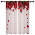 Полупрозрачные изысканные оконные шторы на День святого Валентина, шторы с красными розами для гостиной, спальни, панели для кухни, шторы на заказ