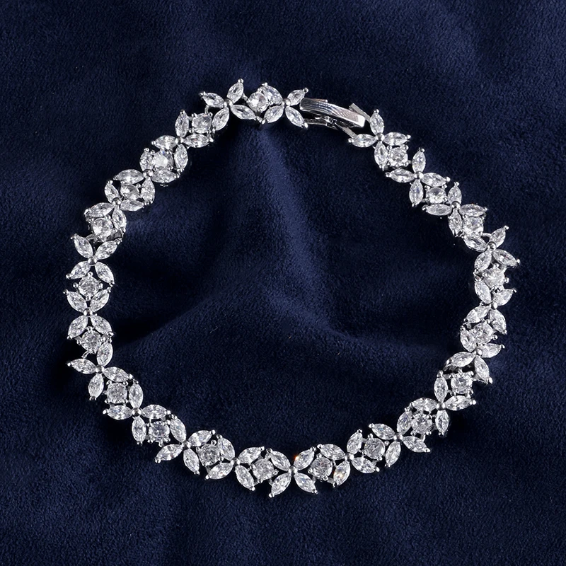 Zakol Высококачественный теннисный браслет AAA с кристаллами и цирконием для женщин