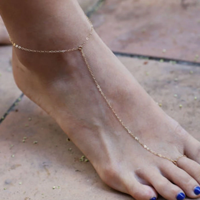 

Vintage Simple Women Anklets Fashion Trend Personality Beach Barefoot Sandals All-match Adjustable Foot Jewelry Accessories Gift