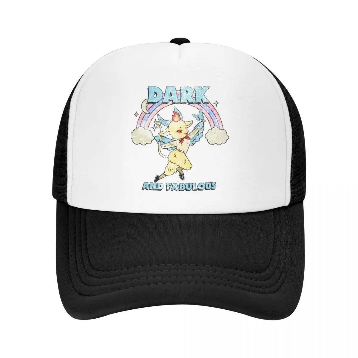 

Retro Grunge Dark And Fabulous Cartoon Classic Baseball Cap Baphomet Art Mesh Net Hat Stylish Trucker Hats Snapback Peaked Caps