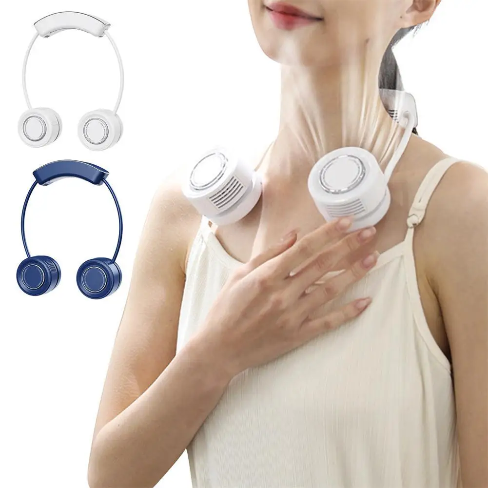 

Portable Lazy Outdoor Fan Refrigeration Hanging Neck Fan USB Charging Bladeless Fan Cold Compress Cooling Mute Sports Fan