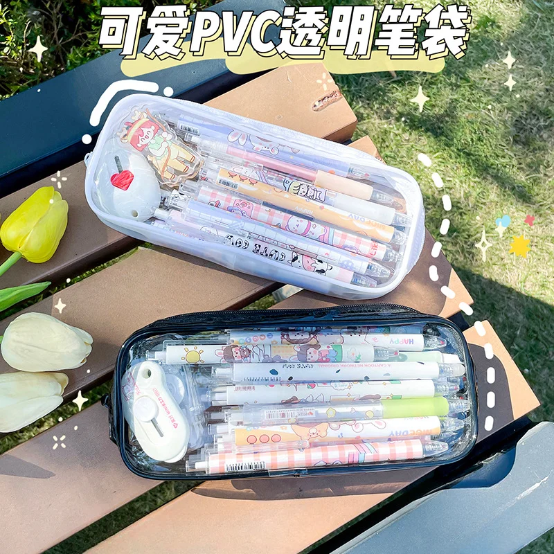 Прозрачный карандаш из ПВХ искусственная косметичка большой емкости