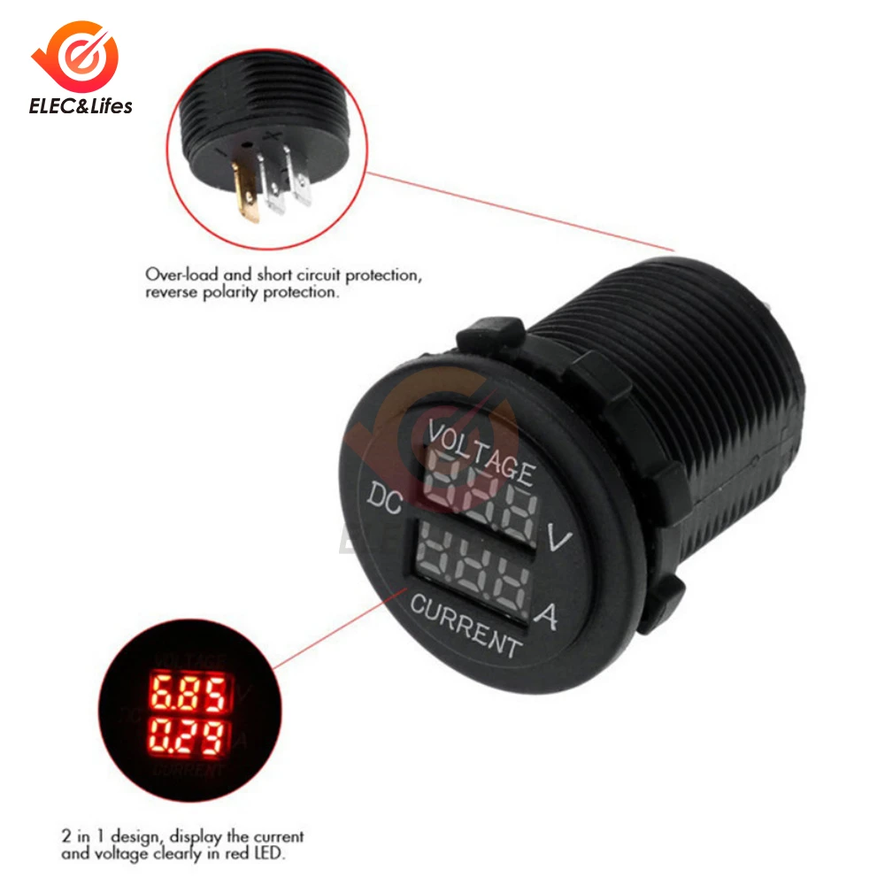 Цифровой вольтметр постоянного тока 12-24 В 10 А амперметр высокоточный измеритель