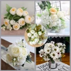 1 шт. белые Искусственные цветы пиона чайной розы Осень шелковые искусственные цветы набор сделай сам для гостиной домашний сад свадебные украшения