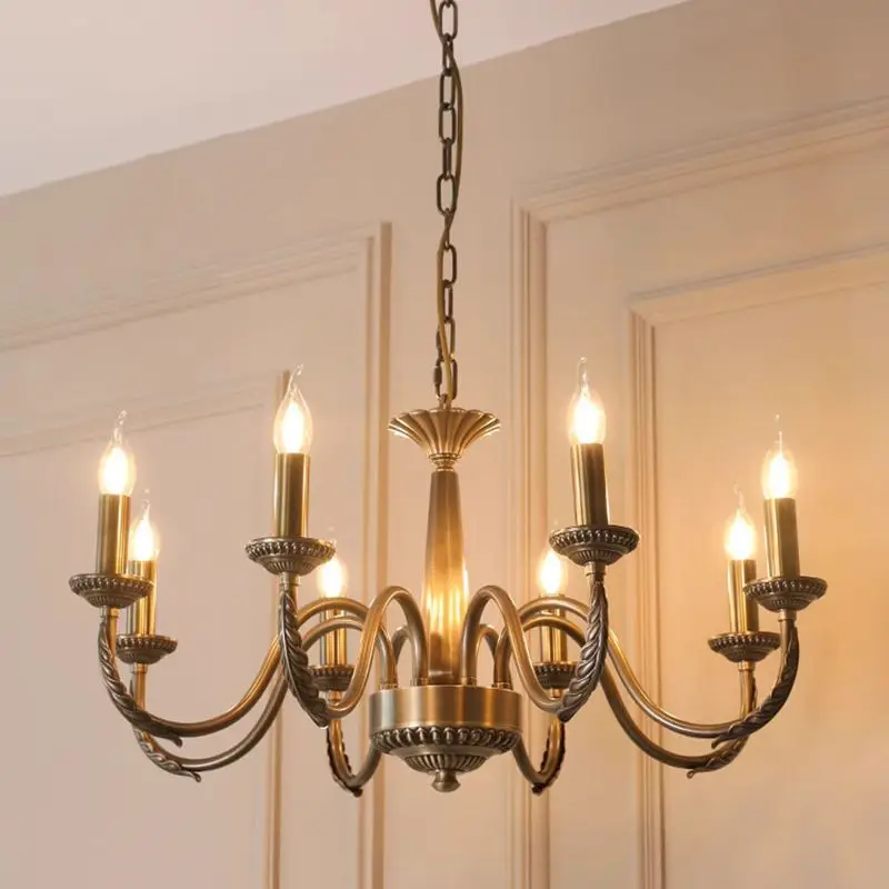 Глубокая антикварная медная американская лампа для спальни свет в древнем стиле