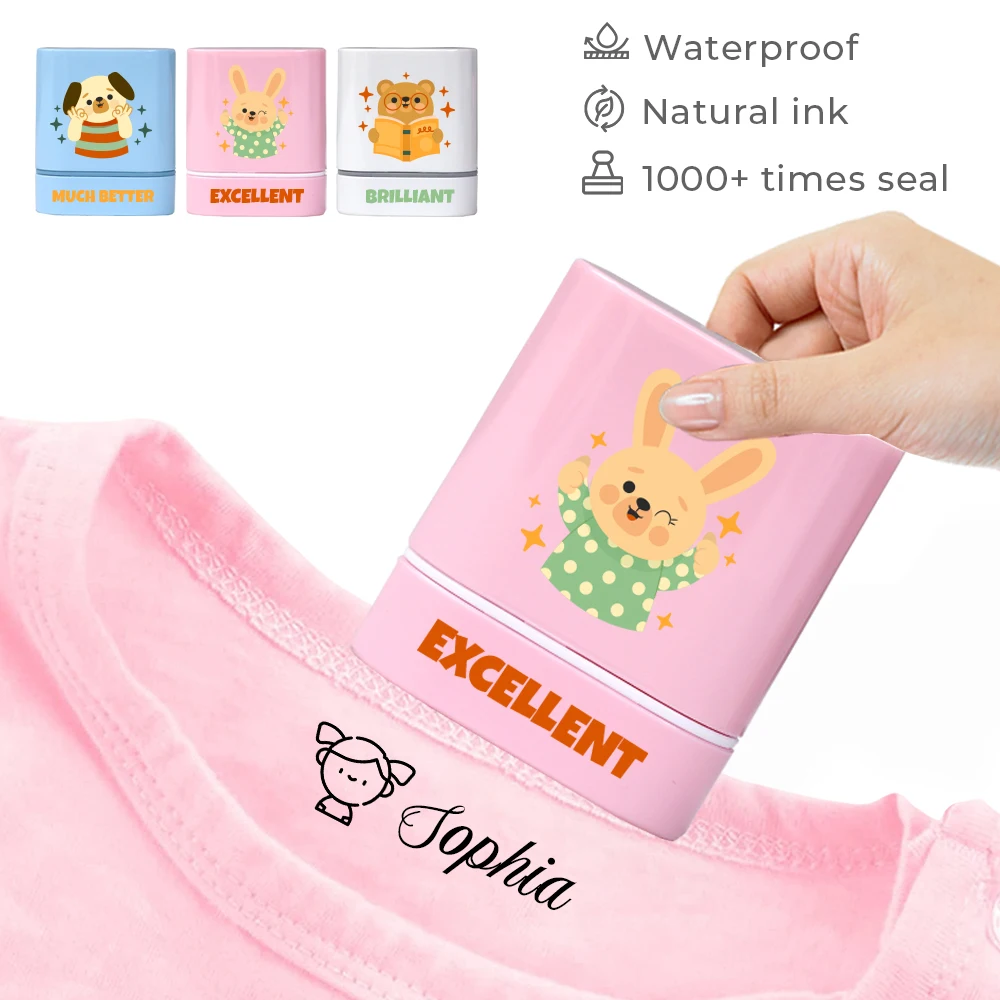

Creative Cartoon Motivational Encouragement Baby Clothes Name Stamp Diy Personalized Name Seal Stamps For Clothes Daycare