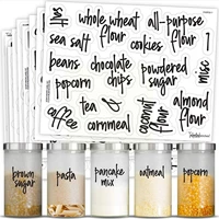 8 sheets self adhesive stickers pantry labels waterproof transparent resistant food label sticker for containers storage ja k6k7