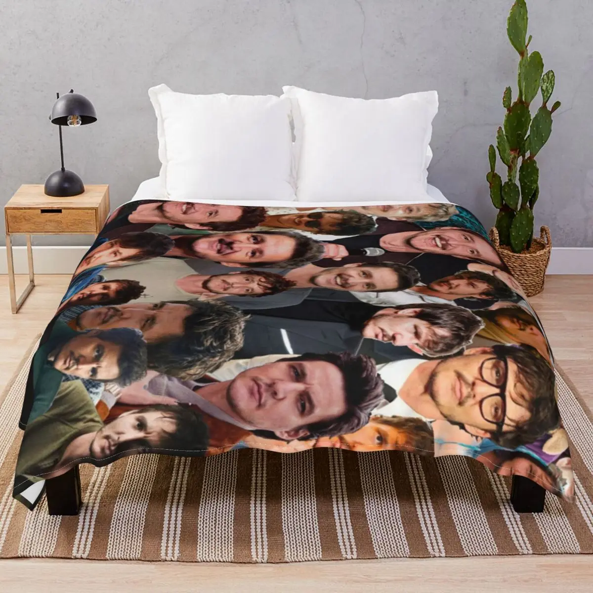Pedro Pascal Photo Collage Blanket Flannel Textile Decor Comfortable Throw Blankets for Bed Home Couch Travel Office