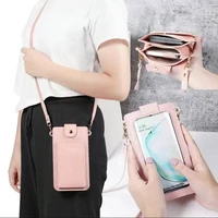 luxury pu mobile phone bag for samsungiphonehuawei womens handbags crossbody bags purse clutch phone wallet shoulder bag