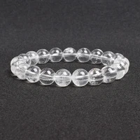 natural clear quartzs bracelet white transparency healing crystal energy stone boho reiki gem stone beads simple yoga jewelry