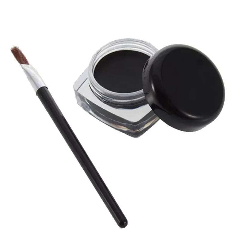 

Set Eyeliner Black Eye Liner Gel Professional Waterproof Gel Eye Liner Shadow Cream Smoky Eyes Gel Makeup Brush Set TSLM1