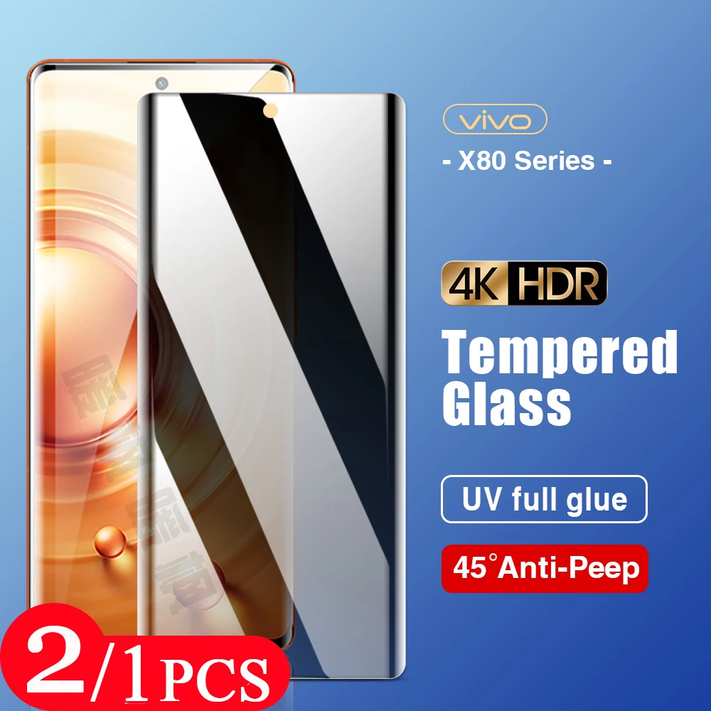 2/1 шт. ЧЕХОЛ ДЛЯ vivo X80 X90 pro УФ антишпионское закаленное стекло S16 S15 S12 NEX 3 3S Защита для экрана стекло защитная пленка для телефона