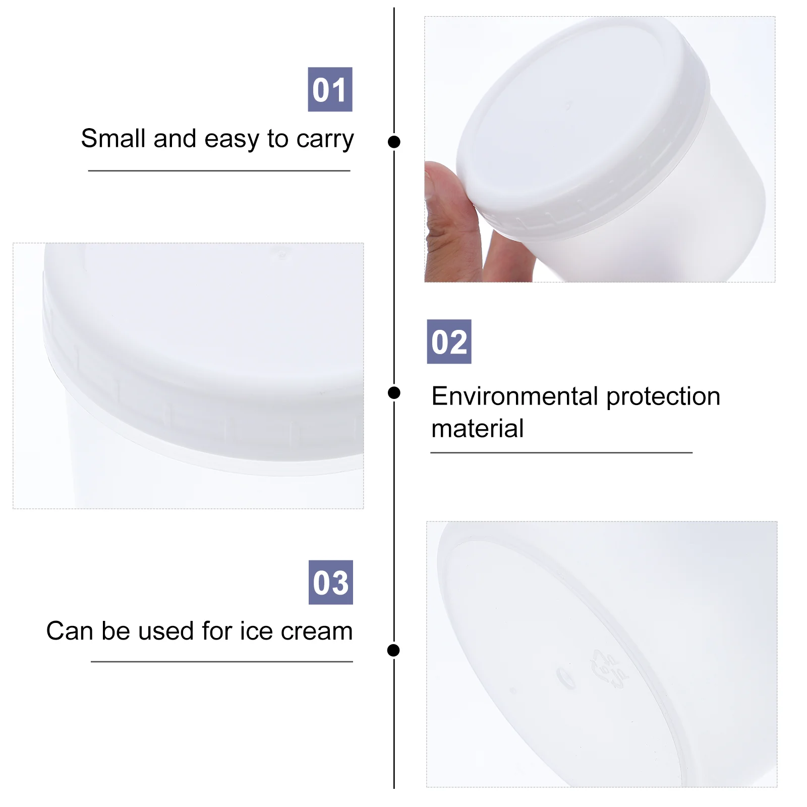 5 шт. коробки для мороженого портативные полупрозрачные многофункциональные
