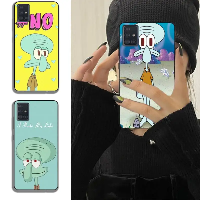 

Cartoon Squidward Tentacles Phone Case For Samsung Note 8 10 20 S10 S20 Fe Lite S21 S30 Ultra Plus 5G Fundas Shell Cover