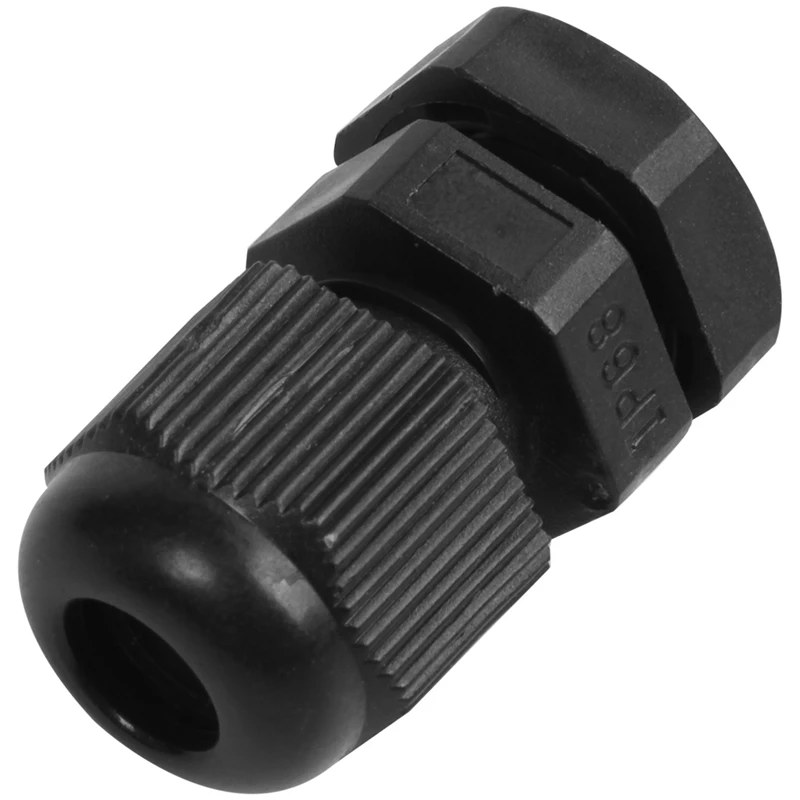 

PG7 Black Nylon Waterproof Strain Relief,Cord Grip,Cable Gland 3.5-6 Mm 200Pcs