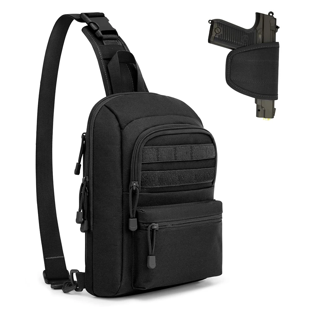 

Tactical Gun Bag Shoulder Bag Sling Bag Crossbody Chest Bag Concealed Gun Carry Storage Bag Pistol Holster Outdoor Hunting Bag
