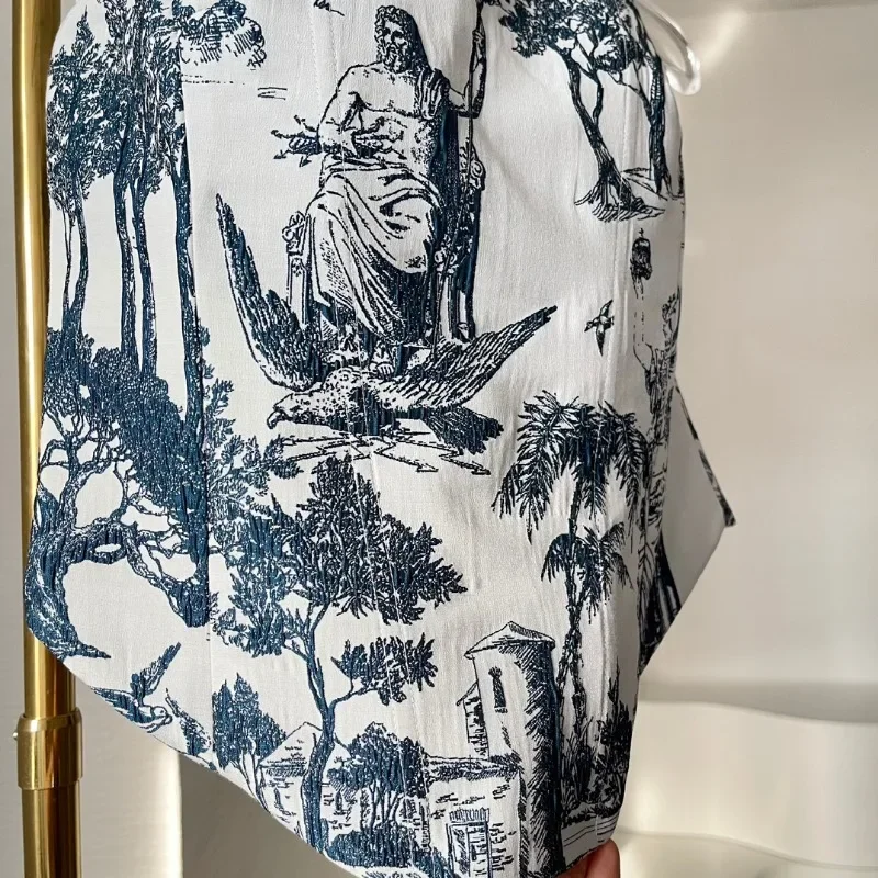 Лето 2025 серая Цветочная печать искусственная кожа сексуальная