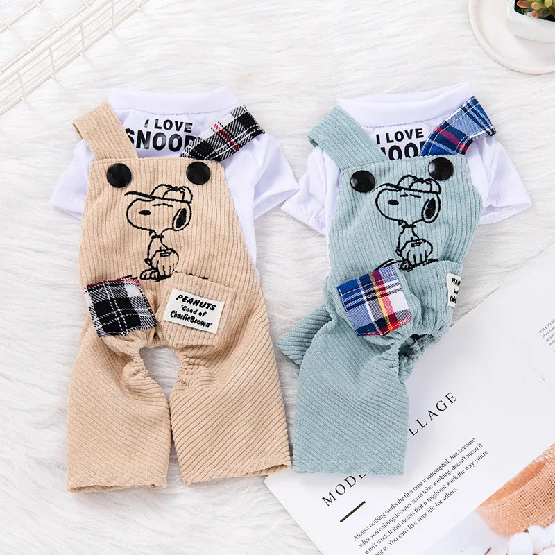 

Pet Clothing Jumpsuits for Dogs Clothes Cat Small Dog Print Cute Spring Autumn Blue Fashion Cartoon Boy Yorkshire Accessories