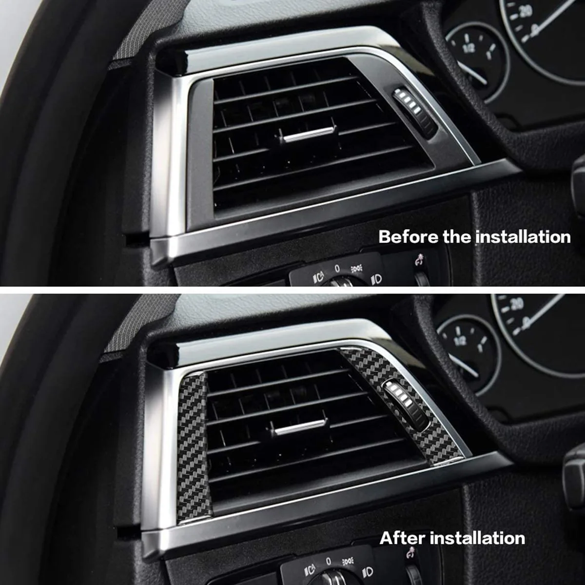 Передняя боковая решетка вентиляционного отверстия из углеродного волокна