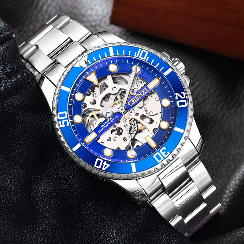 2022 New Luxury Top Brand Men Watches Automatic Mechanical Wristwatch Male Waterproof Stainless Steel Round Large Dial