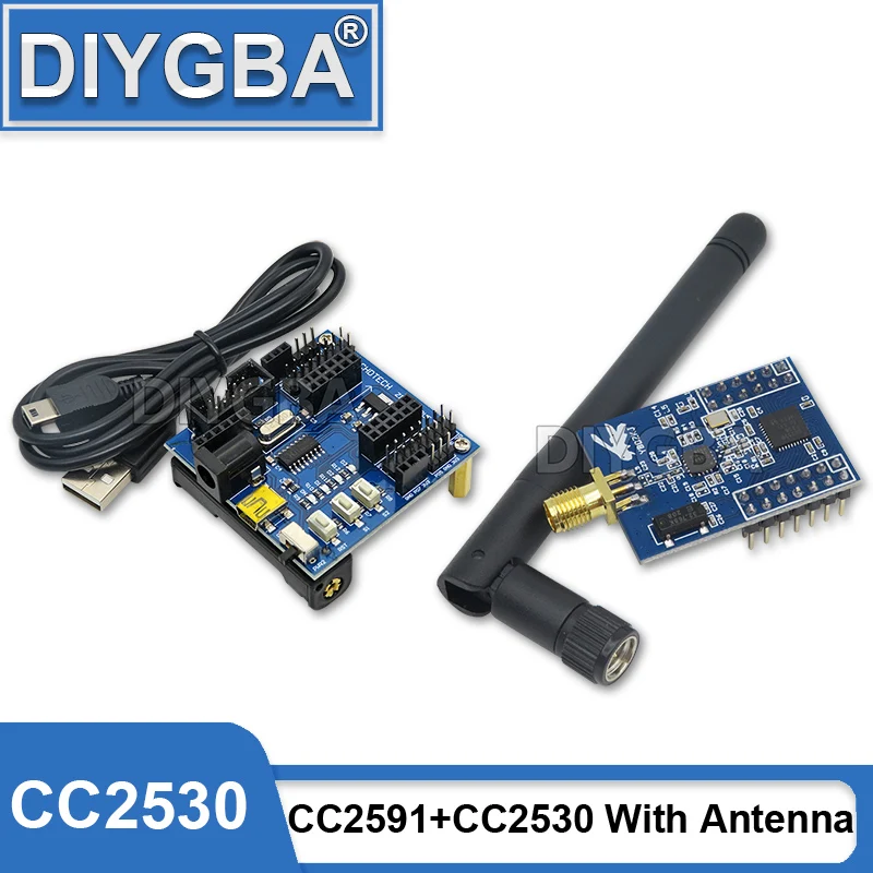 Беспроводная основная плата CC2530 UART + Базовая плата с датчиком узла, макетная плата Zigbee, модуль CC2530F256, последовательный порт, беспроводная 2,4 ГГц