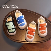 smile face baby sneakers canvas shoes children flat loafers with hook and loop boys cross tied cloth tennis chaussures vulcanize