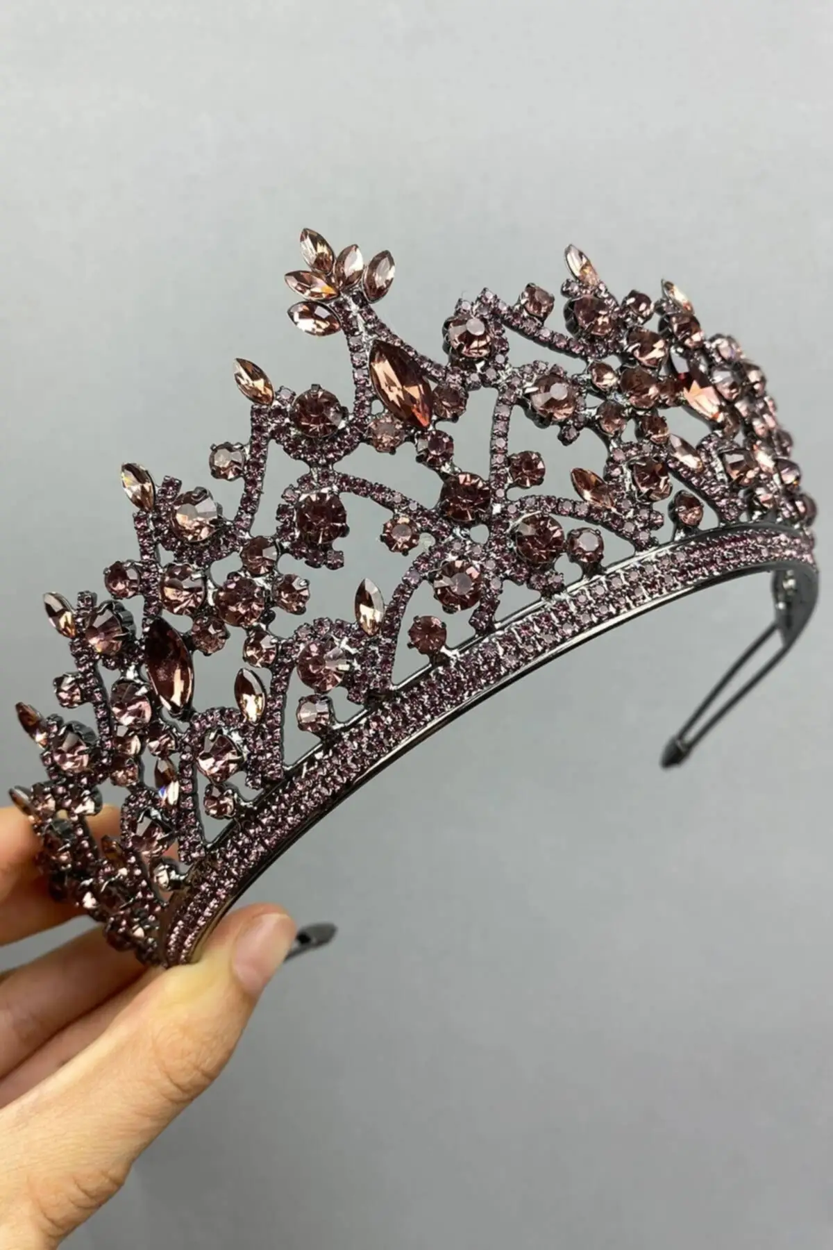 

Bridal Accessories Plum Model And Bridal Crown Wedding Handmade For Bride And Bride