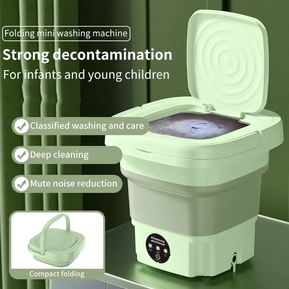 

8L Household Small Folding Washing Machine Student Dormitory Underwear Socks Mini Washing Machine Portable Washing Bucket Gift