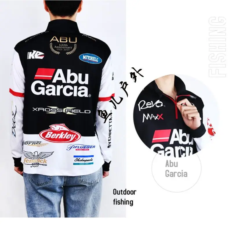 2022 New Spring Summer Fishing T Shirt Quick-drying and Breathable Anti-mosquito Stand Collar Outdoor Sports Fishing Jerseys