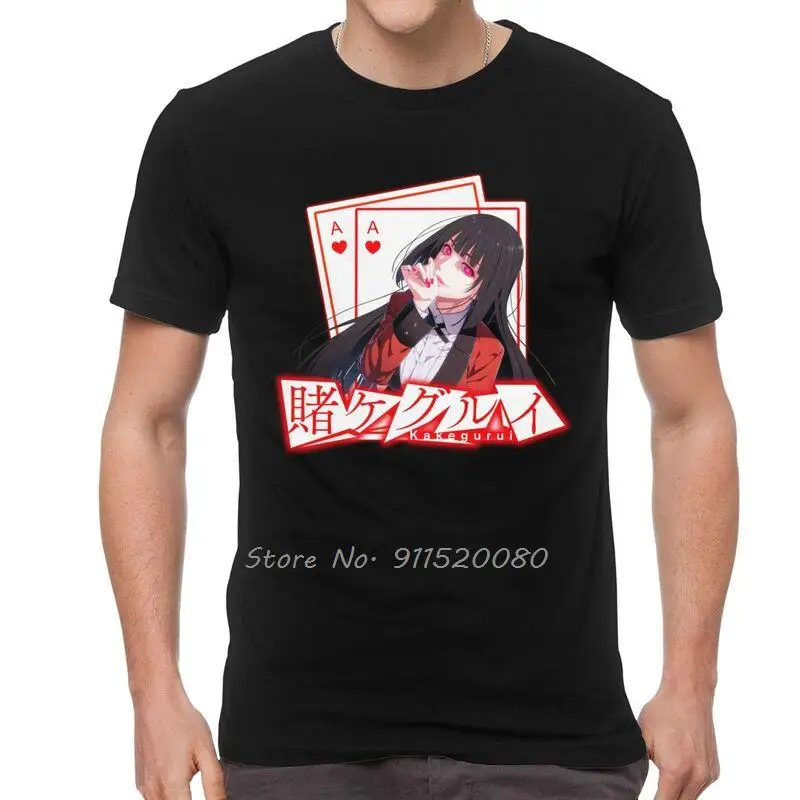

Anime Manga Kakegurui T-shirt Men Harajuku T Shirt Cotton Compulsive Gambler Yumeko Yabami Tshirt Urban Tee Tops