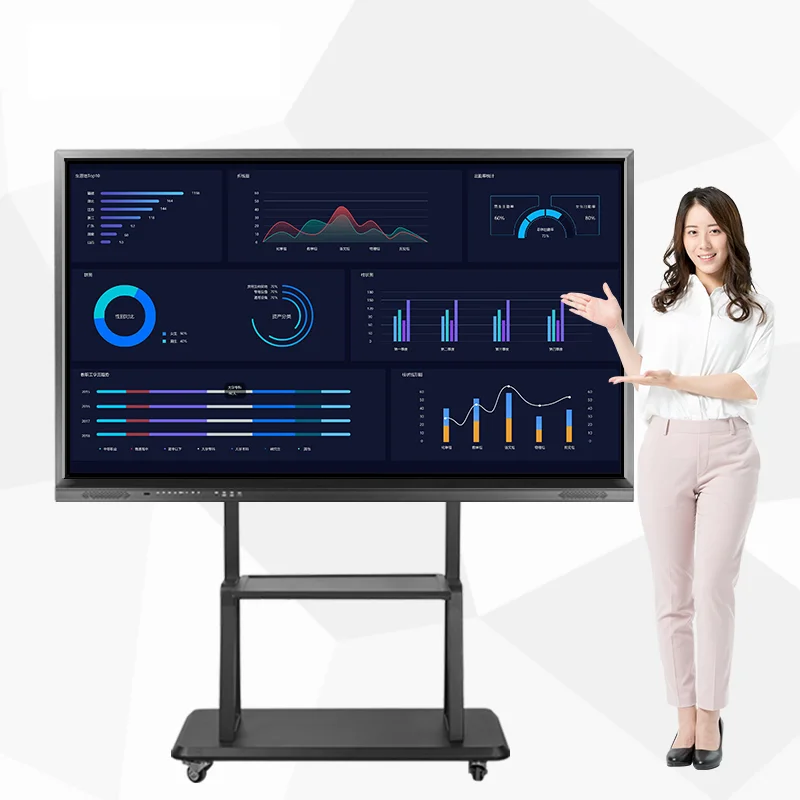 

86 inch Floor Standing Touch Screen Tv All in One Pc School Smart Interactive Whiteboard for Education