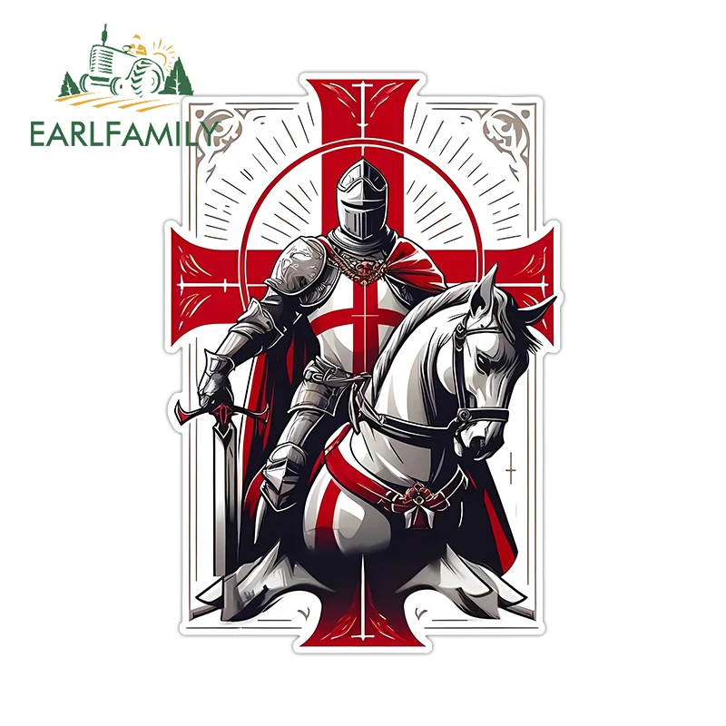 

EARLFAMILY крутые крестовые рыцари, автомобильные наклейки, стиль карты, нежный дизайн, наклейки для молочного ящика, потрясающие автомобильные аксессуары, устойчивые к царапинам