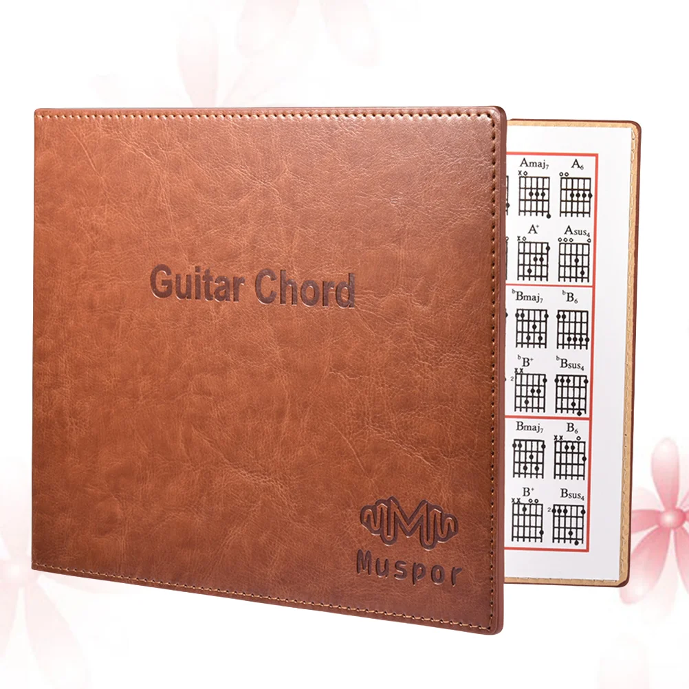 

1Pc Chord Book for Folk Guitar Chord Accessory Musical Instruments Chord Notebook (Brown)