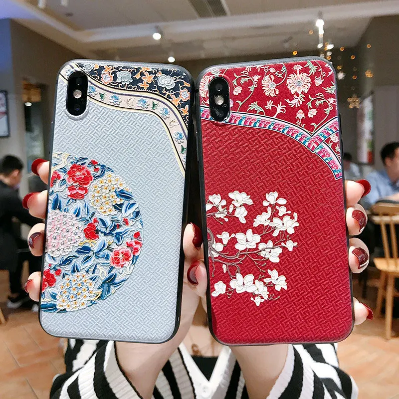 

Chinese Style Embossed Shell for IPhone11 IphoneXS XR 7/8 Mate30