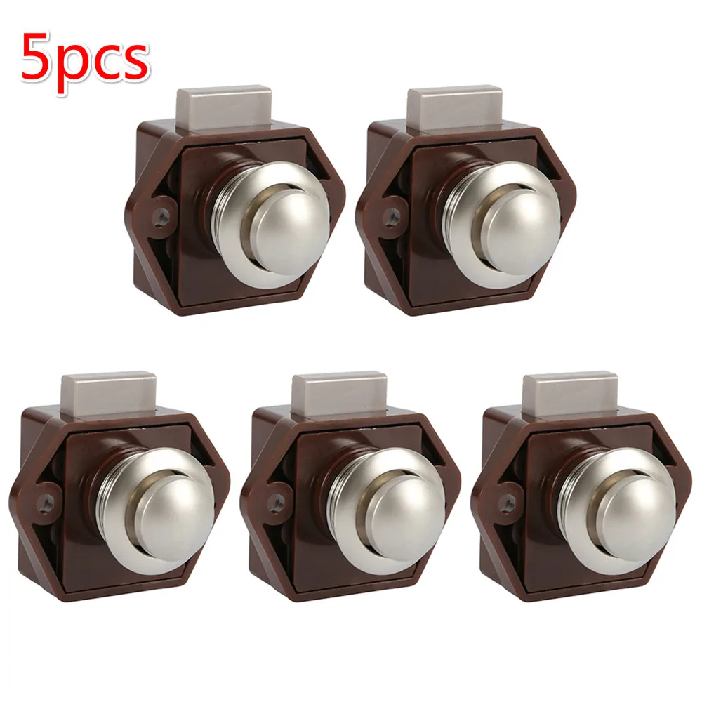 5pcs 20mm Camper Car Push Lock RV Caravan Boat Motor Home Cabinet Drawer Latch Button Locks for Furniture Hardware Accessories |