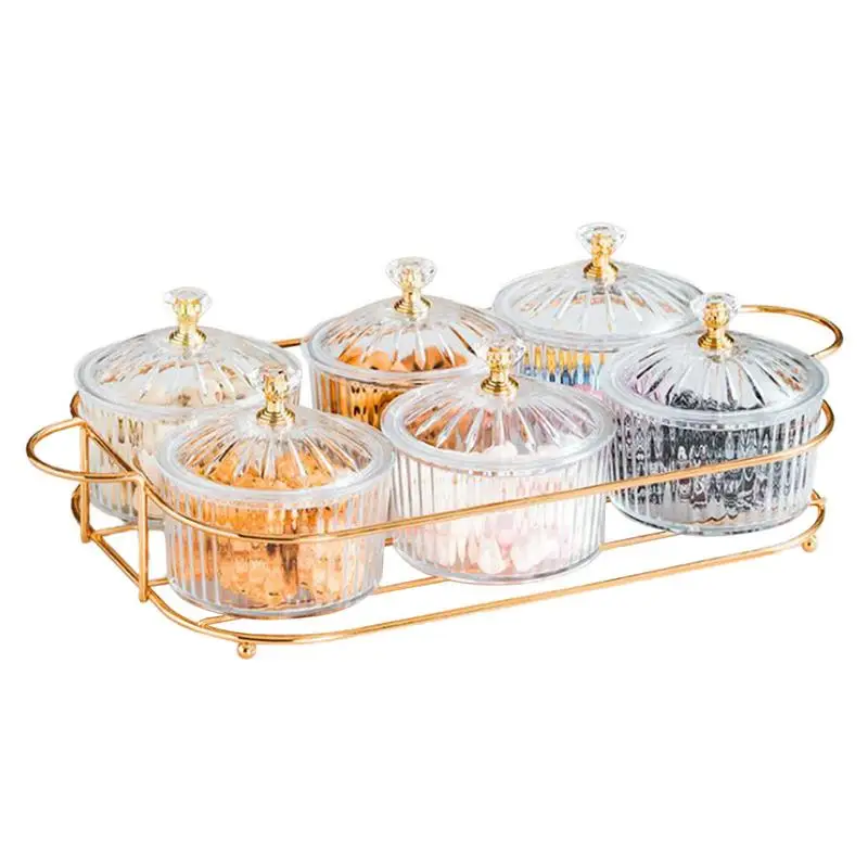 

Snack Serving Bowls Dried Fruit Tray With Lid Serving Dishes Compote Container For Nut Candy Dry Fruits Thick Bracket Design