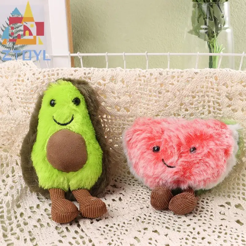 

Kawaii Cartoon Fruit Plush Keychain Soft Stuffed Fruits Keyring Cute Avocado Watermelon Bags Pendant Decoration