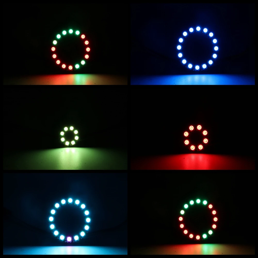 Led Pixel Ring WS2812B Addressable  8/16/24/35/45Leds 5050 RGB Led Diode Ring Color IC Built-in LED images - 6