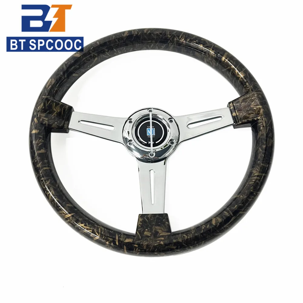 

High Quality 2023 New Flat Classic Wooden Steering Wheel 14inch 350mm ABS Black Sport Steering Wheel For Car BT20S0918125