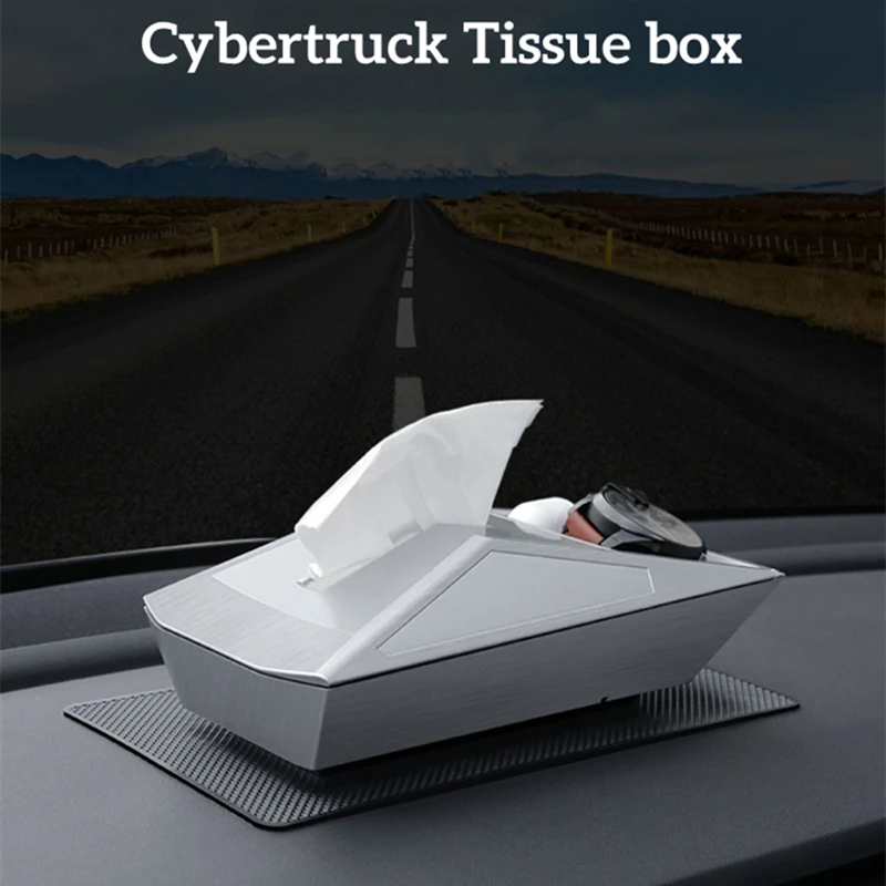 

Контейнер для салфеток Cybertruck, подходит для Tesla Model 3 Y S X, держатель для салфеток в центральной консоли, жесткий Многофункциональный Органайзе...