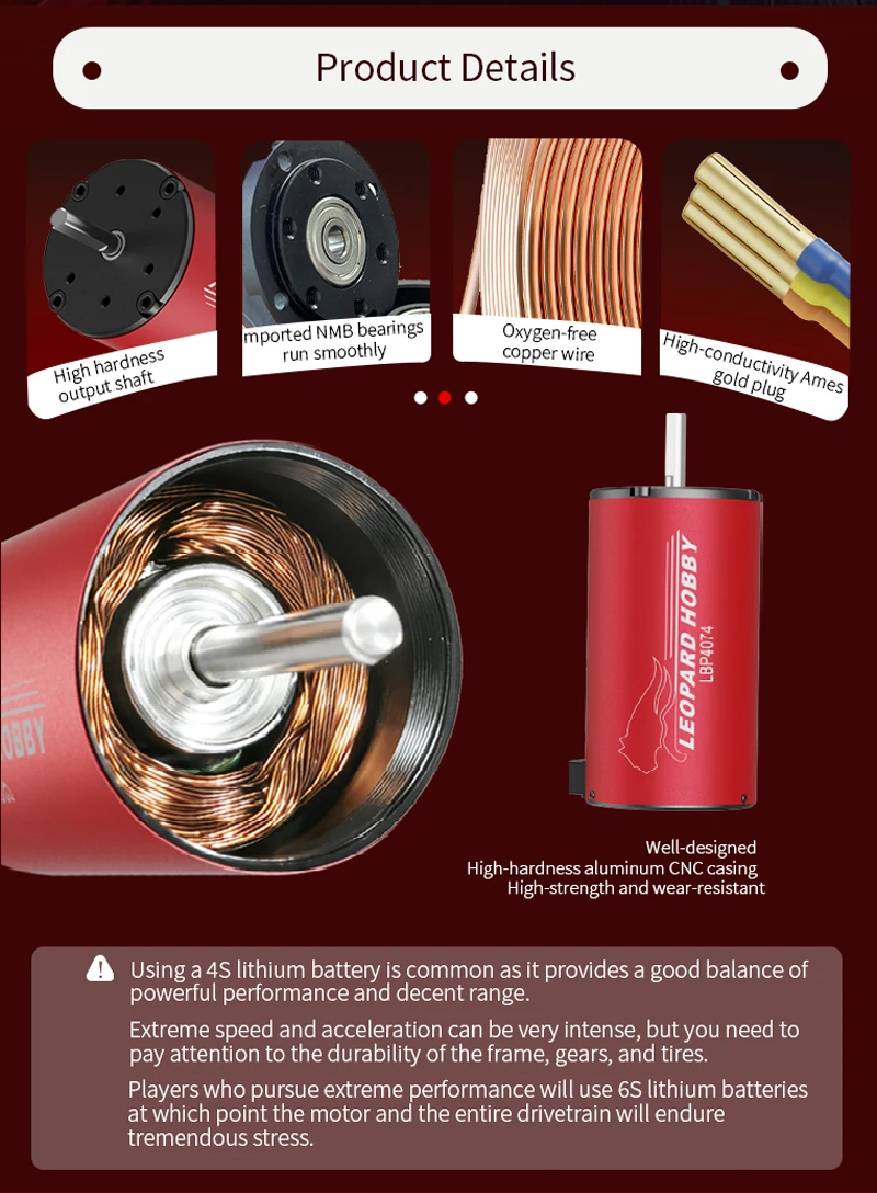 Фото Бесколлекторный двигатель Leopard LBP4074 2150KV 2000KV, 4-полюсный, безсенсорный, для радиоуправляемых моделей 1/8 (автомобили, лодки, багги, грузовики), с высоким крутящим моментом, водонепроницаемый, запчасти для радиоуправляемых моделей №1