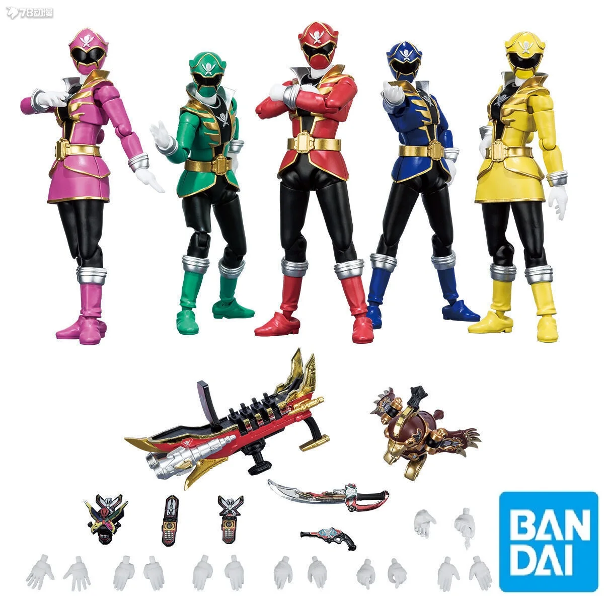 

BANDAI Original Super Minipla SHODO SMP Kaizouku Sentai Power Gokaiger Rangers Action Figures Mobile Assemble Model Anime Kit