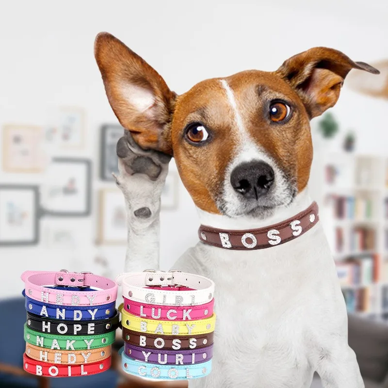 Свободное имя индивидуальный ошейник для собак анти-потерянный щенка блестящее