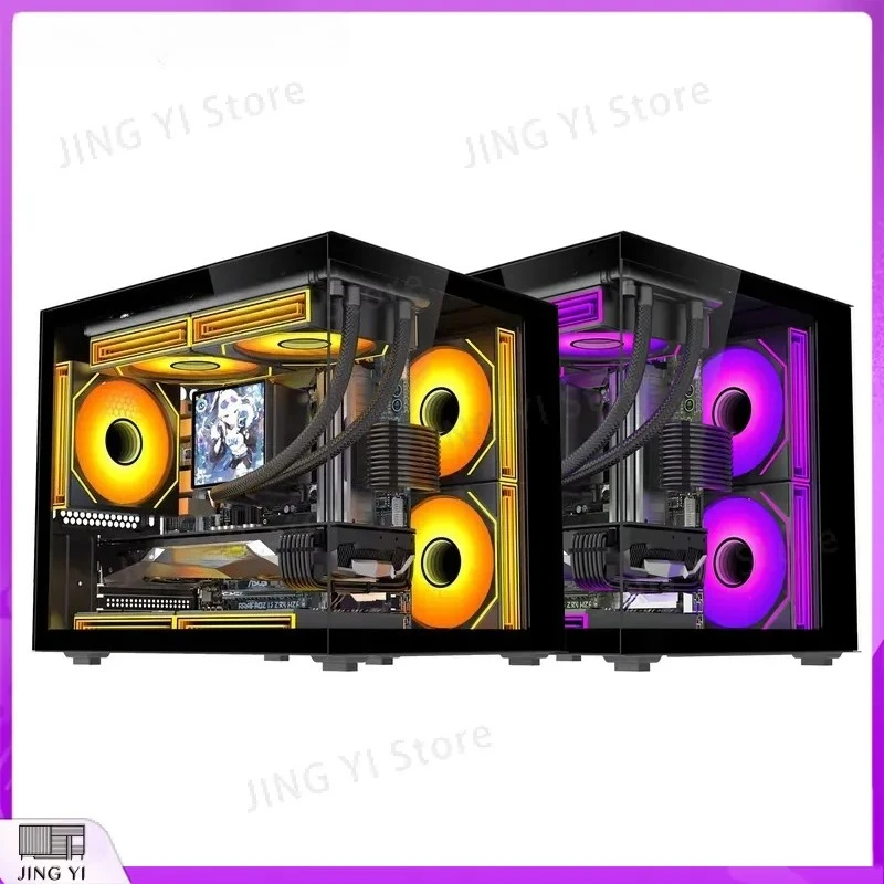 Фото Корпус для игрового ПК ATX с RGB-подсветкой, компьютерный корпус-башня, настольный корпус с вентилятором, высокопроизводительный корпус Mid-Tower для самостоятельной сборки №1