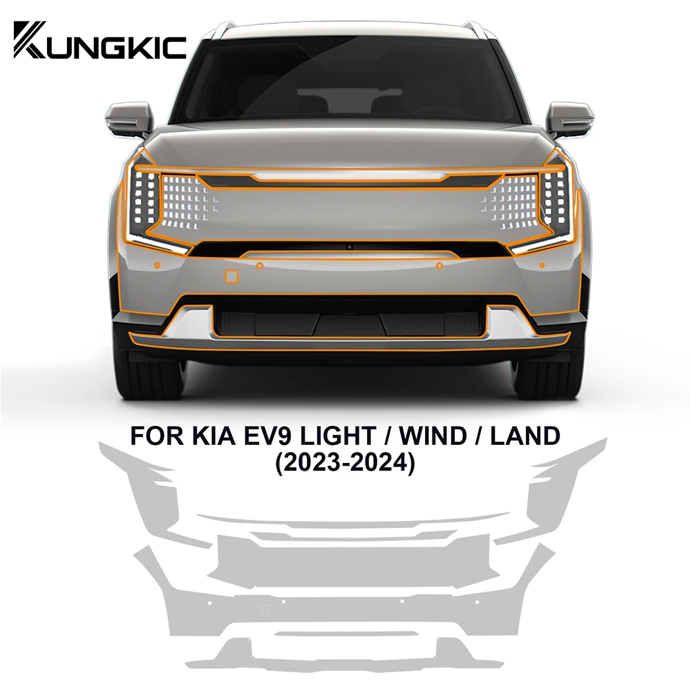 Для KIA EV9 Light WIND LAND 2023 2024 Защитная пленка для переднего бампера автомобиля PreCut TPU PPF