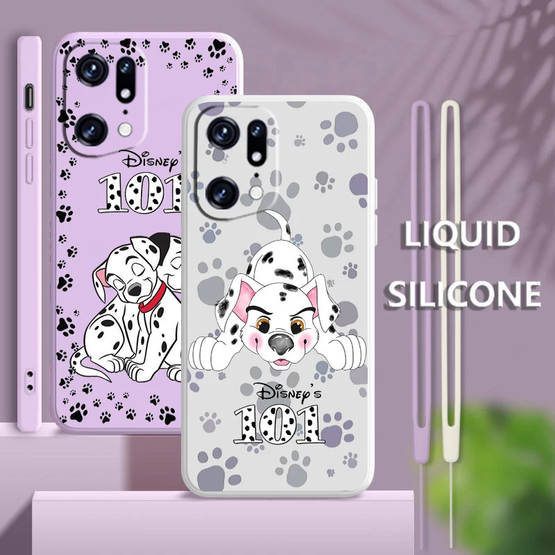 

Cute 101 Dalmatians For OPPO Find X5 X3 X2 neo Pro Lite A5 A9 2020 A53S A77 A96 A94 4G 5G Liquid Rope Soft Phone Case Coque Capa