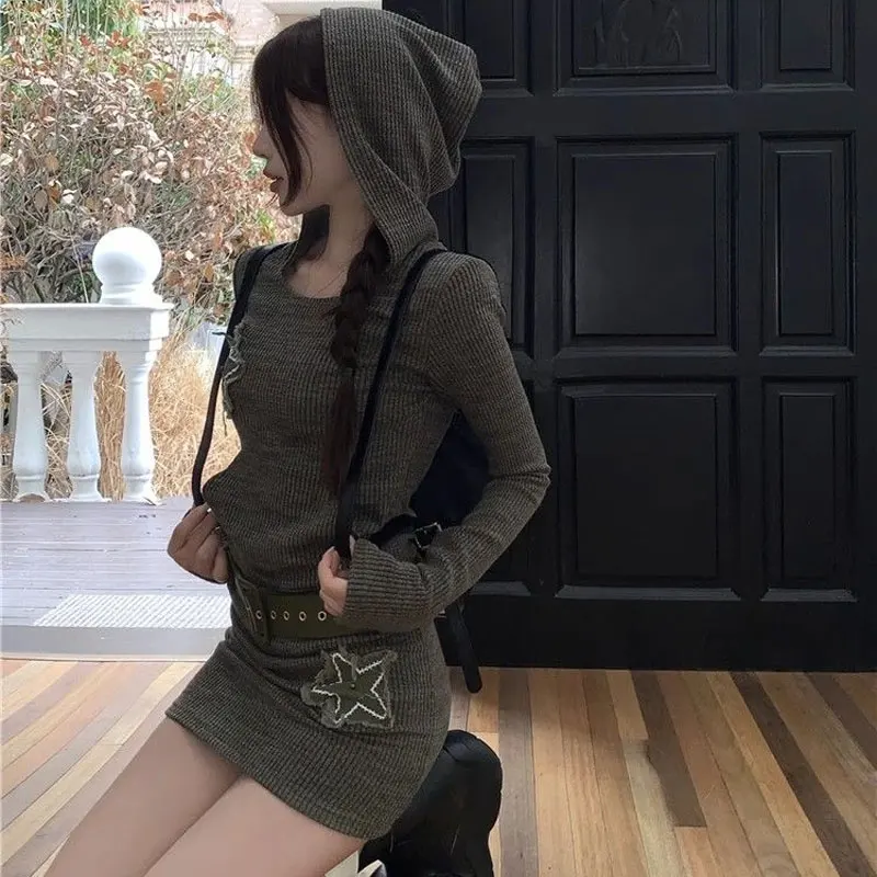 Американские вязаные ретро-платья со звездами весна-осень новинка стильная