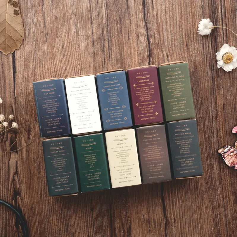 100 шт./упаковка винтажные наклейки в виде цветов |