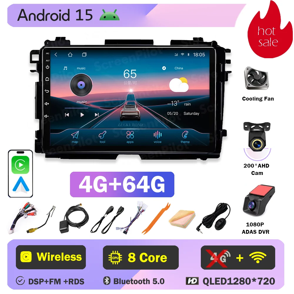 

Автомагнитола Android 15 для Honda Vezel HR-V HRV XRV 2015-2020: Мультимедийный плеер с навигацией